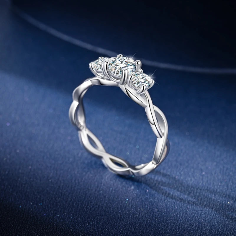 Moissanite Ring Real 925 Sterling Silver Simple Sparkling Shiny Oval Stone Ring For Women Engagement Wedding Luxury Fine Jewelry - Uknowucme