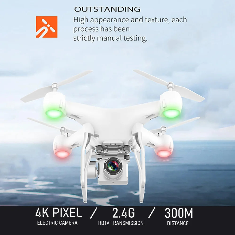 RC Drone FPV Quadcopter UAV with ESC Camera 4K HD Profesional Wide-Angle Aerial Photography Long Life Remote Control Helicopter