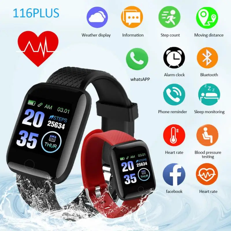 2022 116 PLUS Smart Watch Men Women Heart Rate Monitor Fitness Tracker Bracelet Watch Bluetooth Call Waterproof Sport Smartwatch