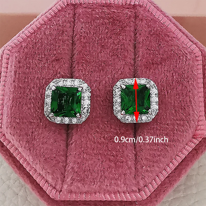 2024 New Luxury Princess Green Color Earring for Women Anniversary Gift Jewelry Wholesale Moonso E6049 - Uknowucme