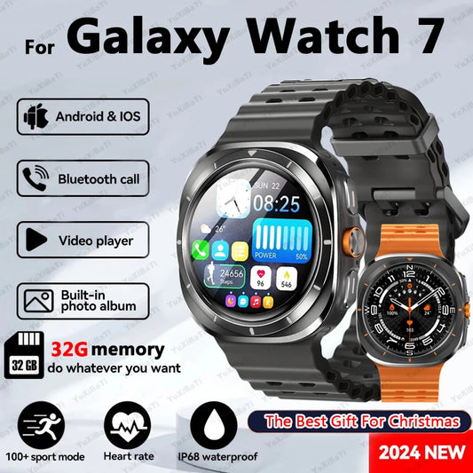 2024New Galaxy Watch 7 Ultra Smart Watch Men 32GB Memory GPS NFC 1.5"AMOLED Screen Fitness Tracker Health Smartwatch For Samsung