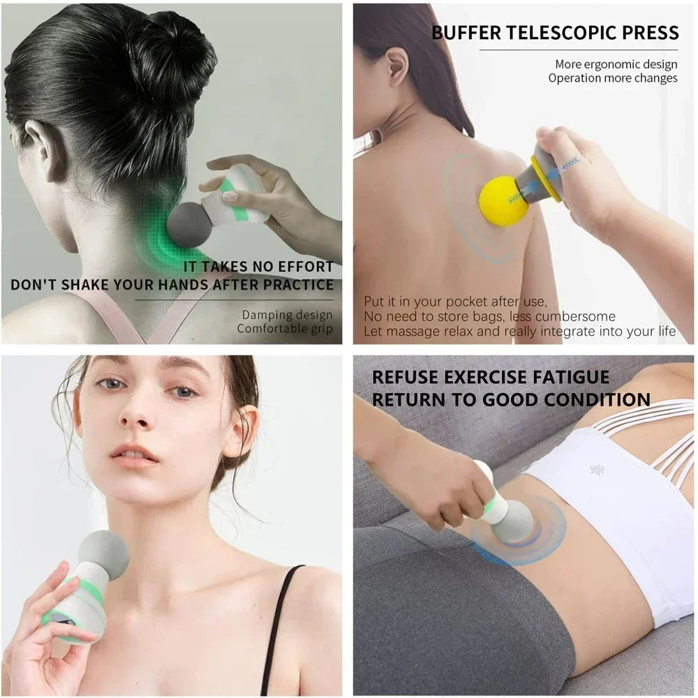 Massage Gun Mini Massager Gun 35DB Ultra Quiet Portable Electric Handheld Body Massager Type-C Charging