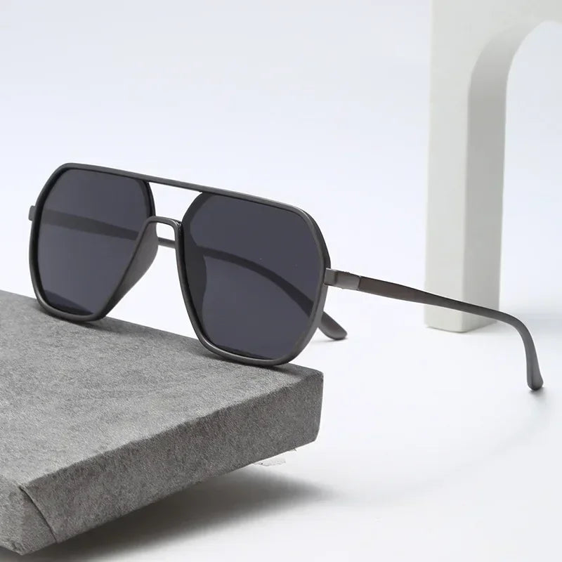 New Body Frame Sunglasses Ins Large Frame Display Face Small Sunglasses Men and Women Fashion Driving UV Glasses - Uknowucme