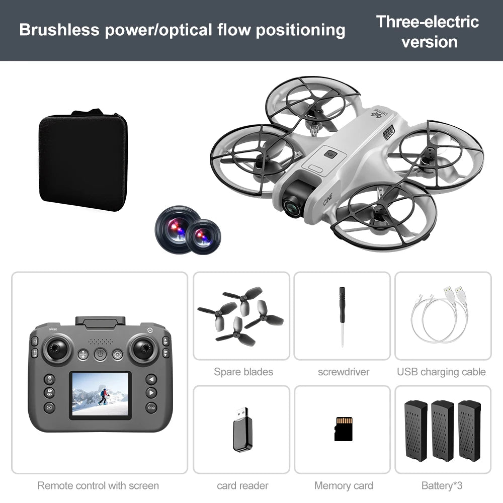 Drone 8k high-definition aerial photography obstacle avoidance brushless quadcopter children's remote control toy 2025 models - Uknowucme