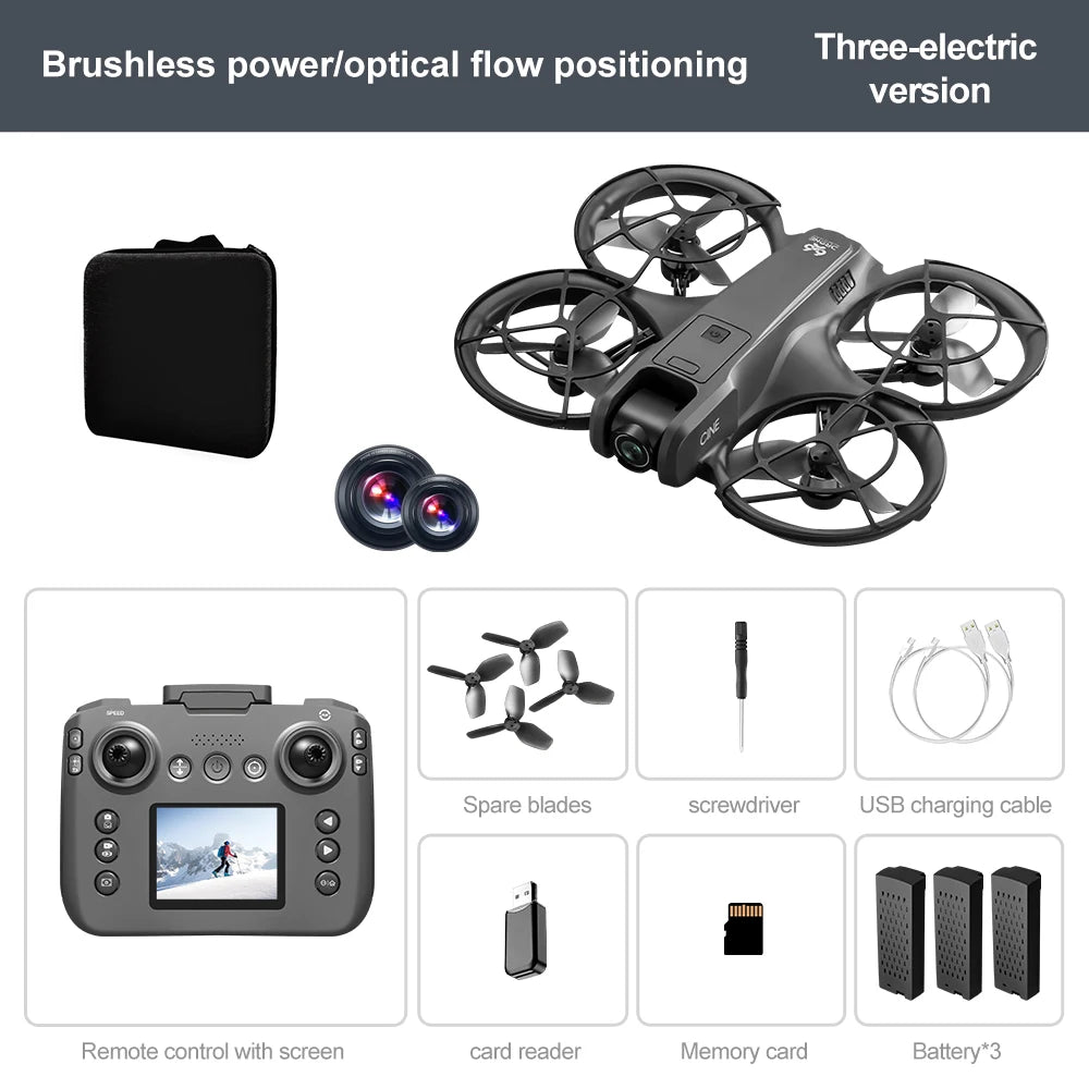 Drone 8k high-definition aerial photography obstacle avoidance brushless quadcopter children's remote control toy 2025 models - Uknowucme