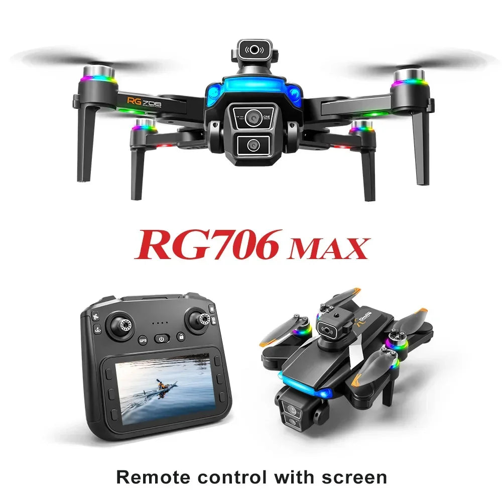 RG706 MAX Drone With 4.5-inch Screen Control,Brushless 360 Obstacle Motor,GPS, Obstacle Avoidance,HD Aerial Photography UAV
