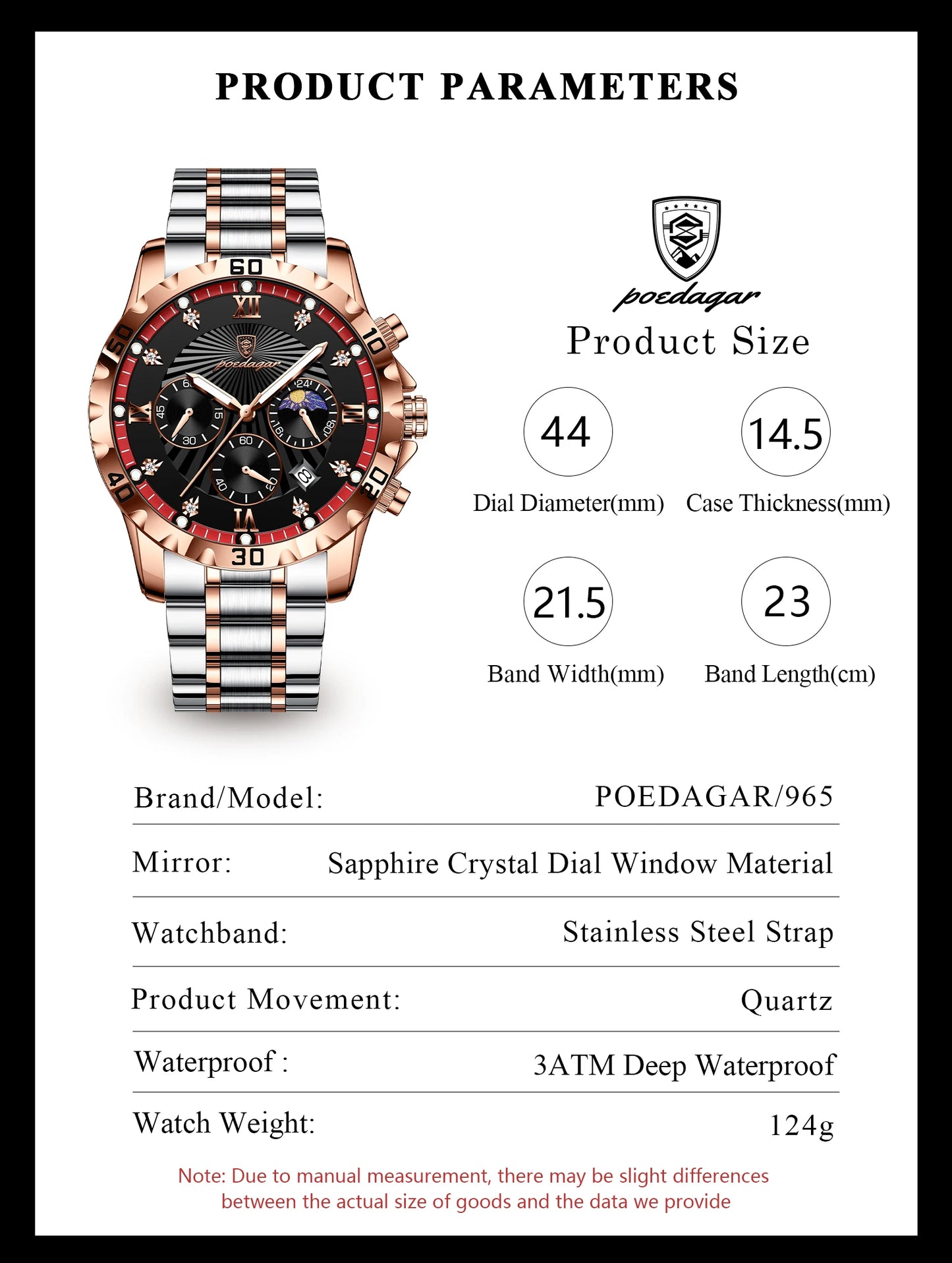 POEDAGAR Top Fashion Watches For Men Chronograph Date Stainless Steel Man Watch Waterproof Luminous Luxury Quartz Men Wristwatch - Uknowucme