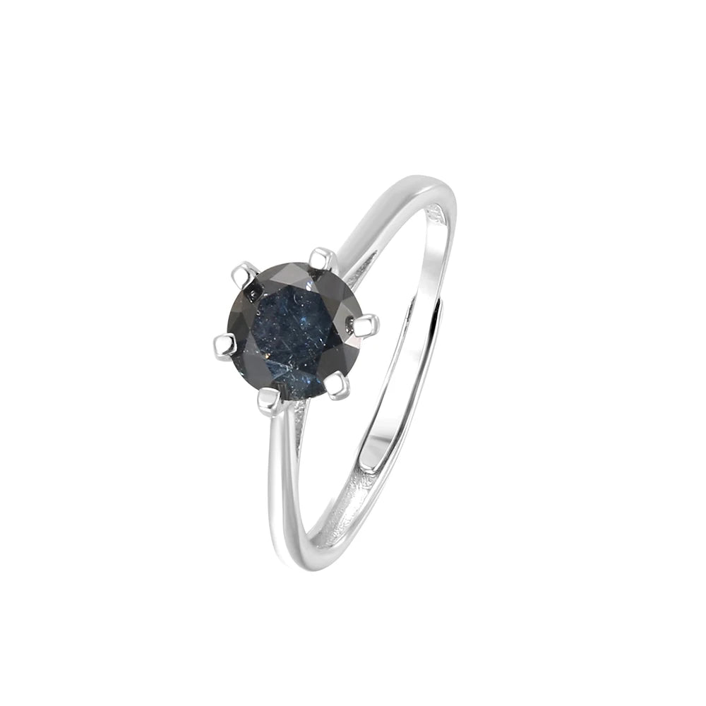 Black Moissanite Ring 925 Sterling Silver Classic Geometric Inlay Ring Hypoallergenic Diamond Alternative Jewelry Elegant Gift - Uknowucme