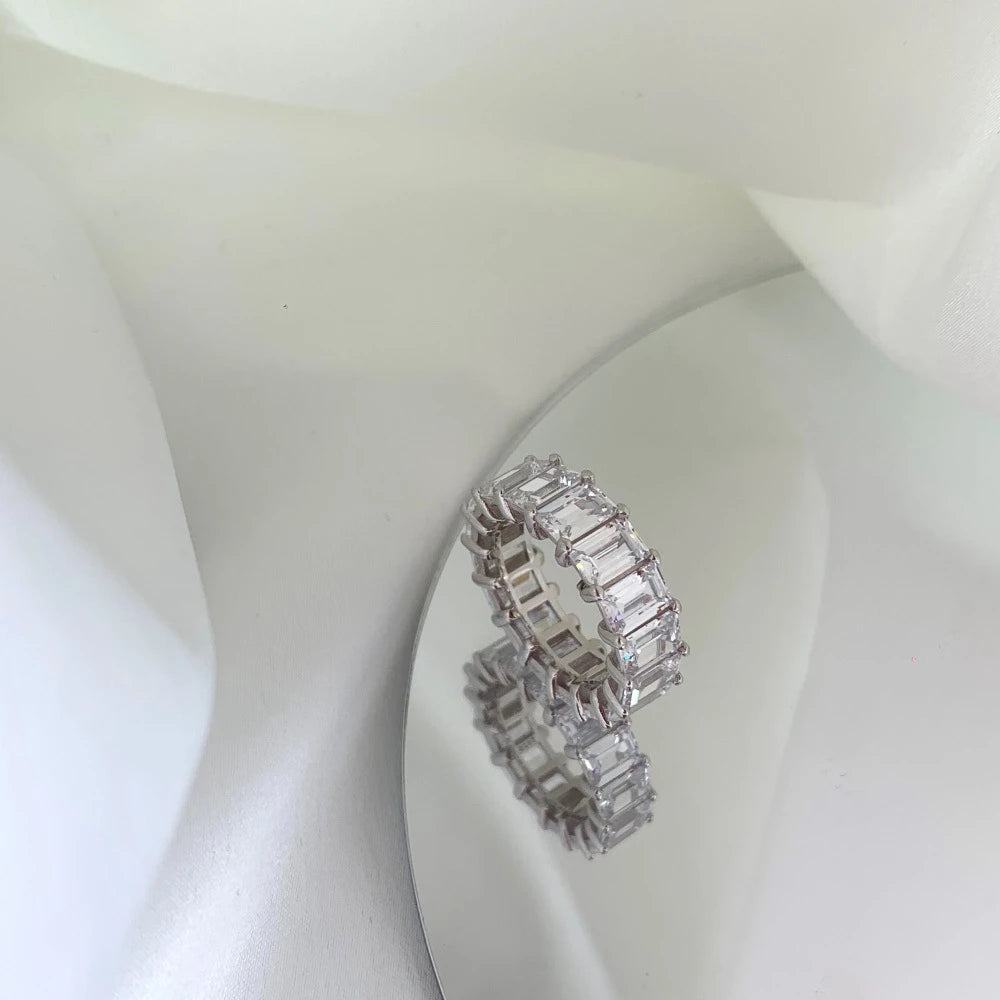 Wong Rain 100% 925 Sterling Silver Oval Heart Round Emerald Cut Lab Sapphire Gemstone Jewelry Wedding Band Row Ring Wholesale - Uknowucme