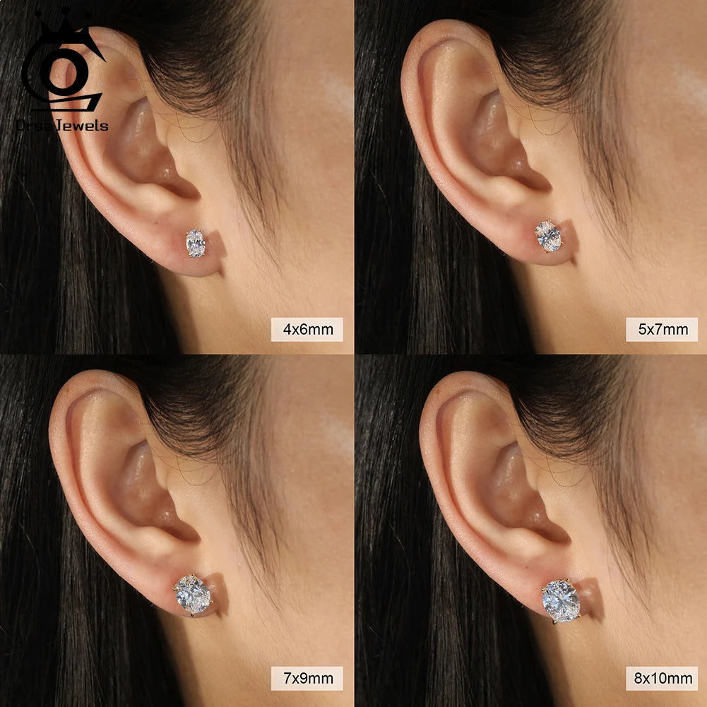 ORSA JEWELS Exquisite 925 Sterling Silver Zircon Earrings for Women Shiny 8A Premium Cubic Zirconia Earrings Party Jewelry LZE03 - Uknowucme