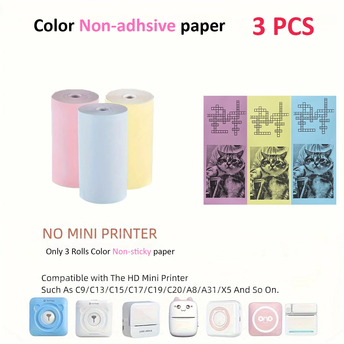 57*25mm Thermal Paper 30 Rolls White Children Camera Instant Print Kids Camera Printing Paper Replacement Accessories Parts - Uknowucme