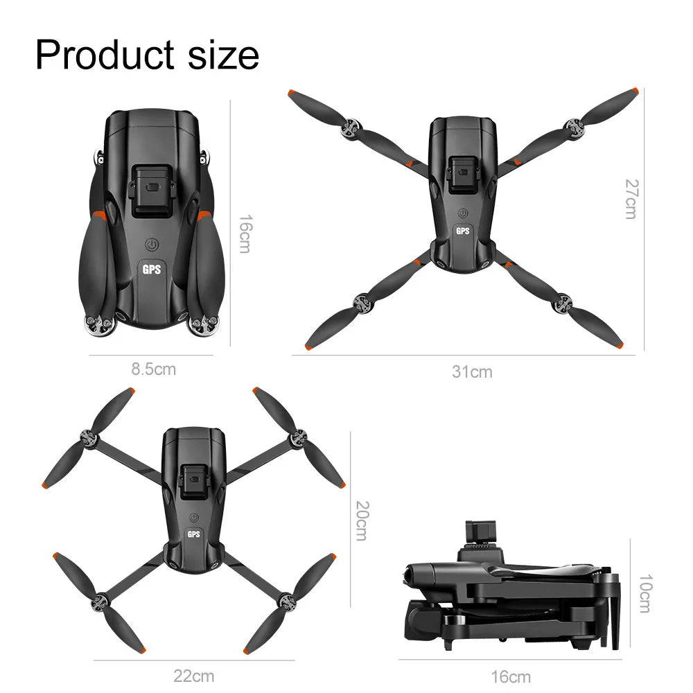 Drone 8K V198 Profesional HD Camera For Xiaomi ESC Brushless Obstacle Avoidance Aerial Optical Foldable Quadcopter Mini Drone - Uknowucme