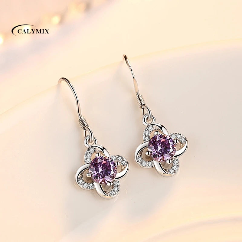 NEW S925 Sterling Silver Color Simple Round Bling CZ Zircon Stone Stud Earrings Fashion Jewelry Korean Earrings for Women Girl - Uknowucme