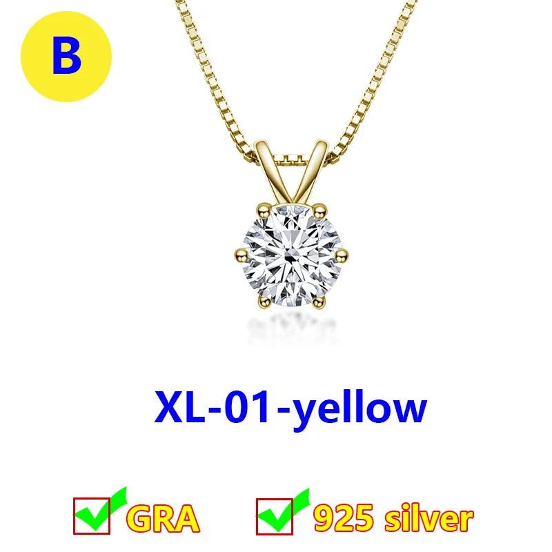 Classic Women's Moissanite Diamond Necklace  Simple Original 925 Sterling Silver Jewelry  premium Clavicle ChainFor women - Uknowucme