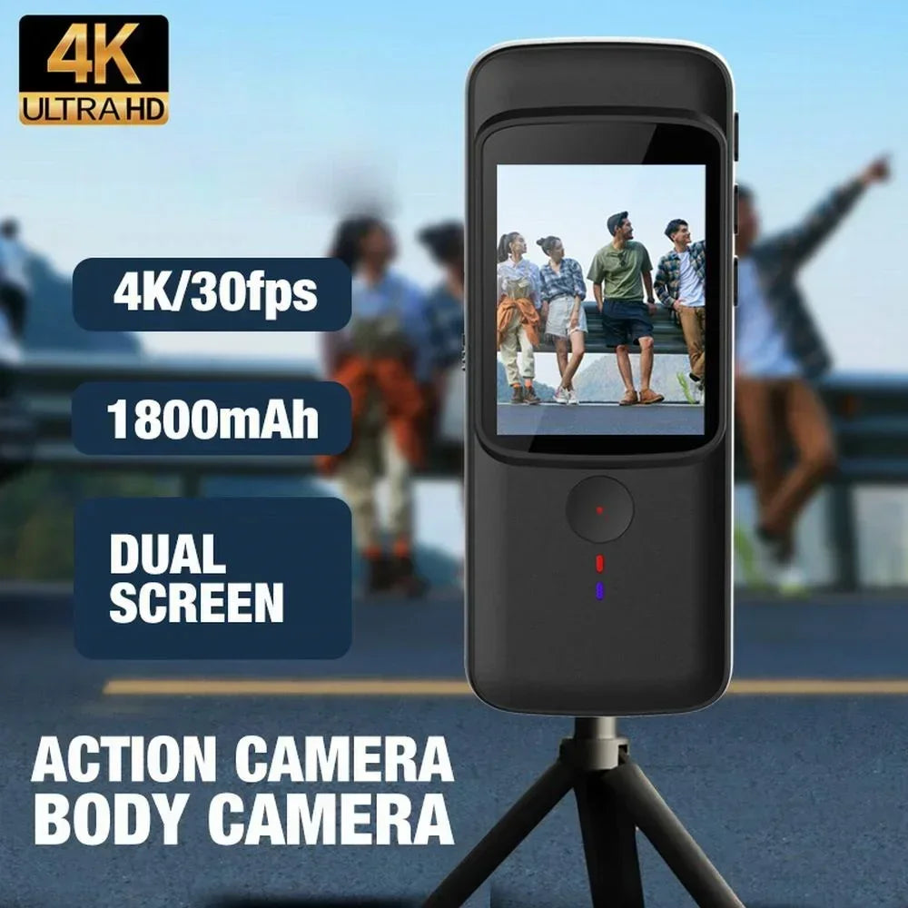 4K WiFi Anti-shake Action Camera Dual Screen 30m Waterproof Touch Screen Sport Camera for Travel Video Recorder Diving Bodycam - Uknowucme