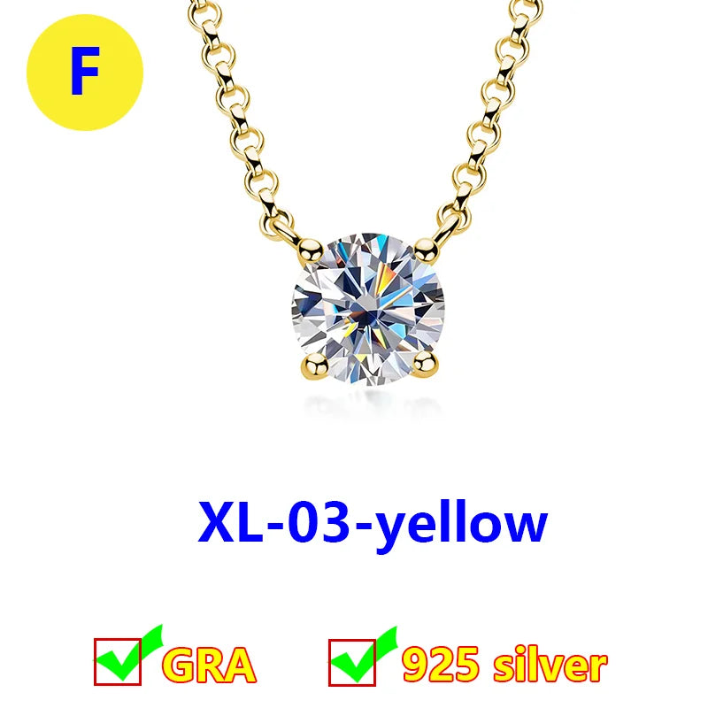 Classic Women's Moissanite Diamond Necklace  Simple Original 925 Sterling Silver Jewelry  premium Clavicle ChainFor women - Uknowucme