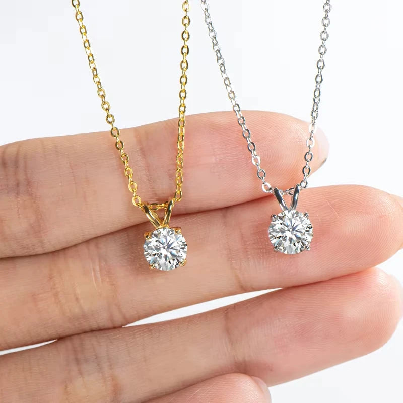 Classic Women's Moissanite Diamond Necklace  Simple Original 925 Sterling Silver Jewelry  premium Clavicle ChainFor women - Uknowucme