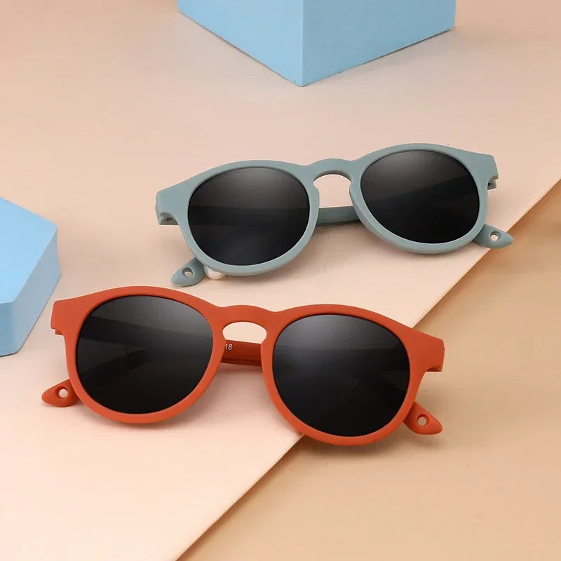Fashion Baby's First Sunglasses with Strap Round Flexible UV400 Polarized Infant Sunglasses for Ages 0-3 Years - Uknowucme