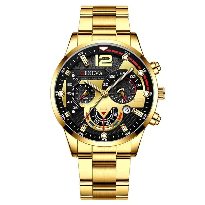 NEWFashion Mens Stainless Steel Watches Luxury Quartz Wristwatch Calendar Luminous Clock Men Business Casual Watch Reloj Hombre - Uknowucme