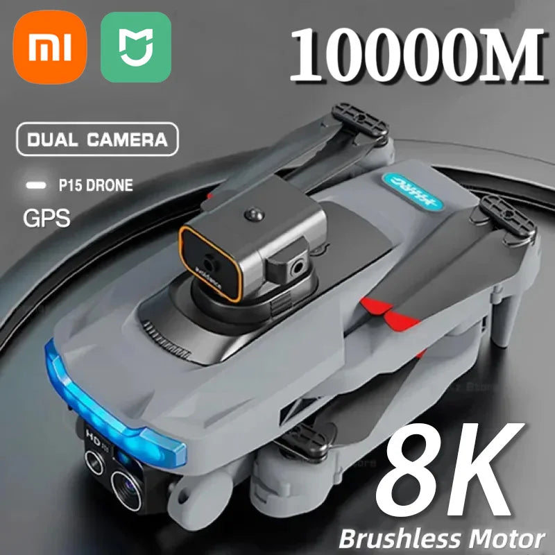 Xiaomi P15 Drone 8K GPS Dual Camera 5G Obstacle Smart Avoidance Flying Worry-free Optical Flow Positioning Brushless Motor