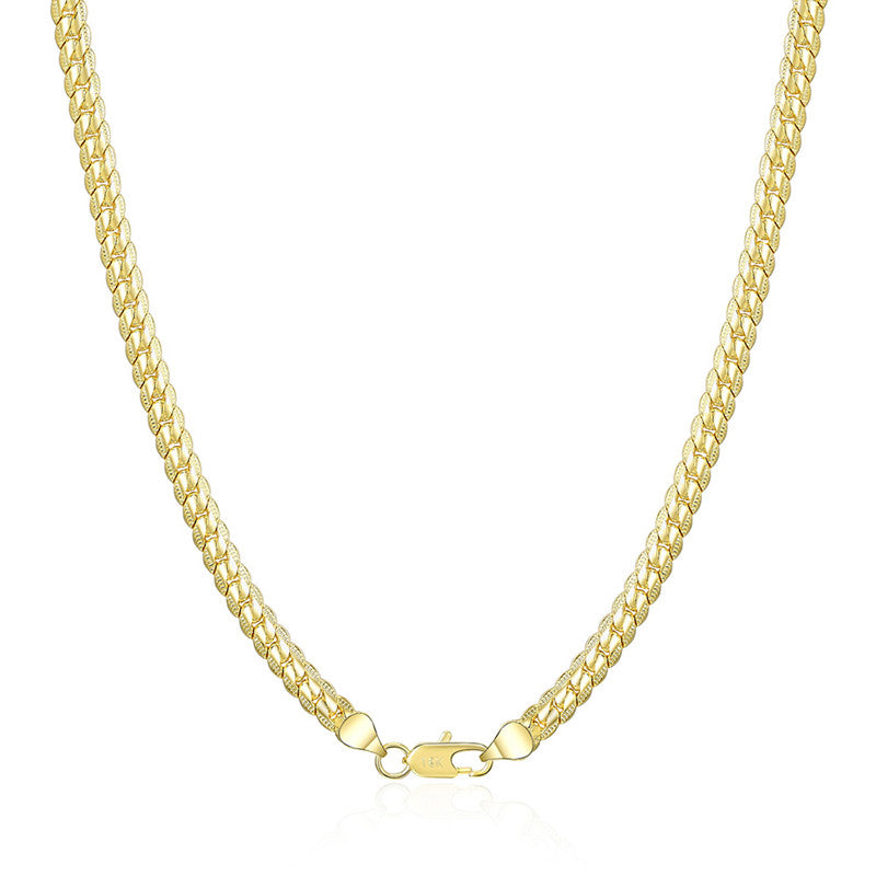 18K Gold/Silver Color 6mm Full Sideways Necklace 8/18/20/24 Inch Chain For Woman Men Fashion Wedding Engagement Jewelry - Uknowucme