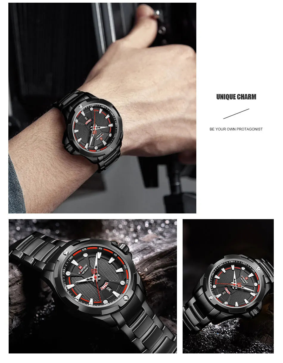 NAVIFORCE Men Luxury Wrist Watch Waterproof Business Male Watches Stainless Steel Casual Quartz Calendar Clock Relogio Masculino - Uknowucme