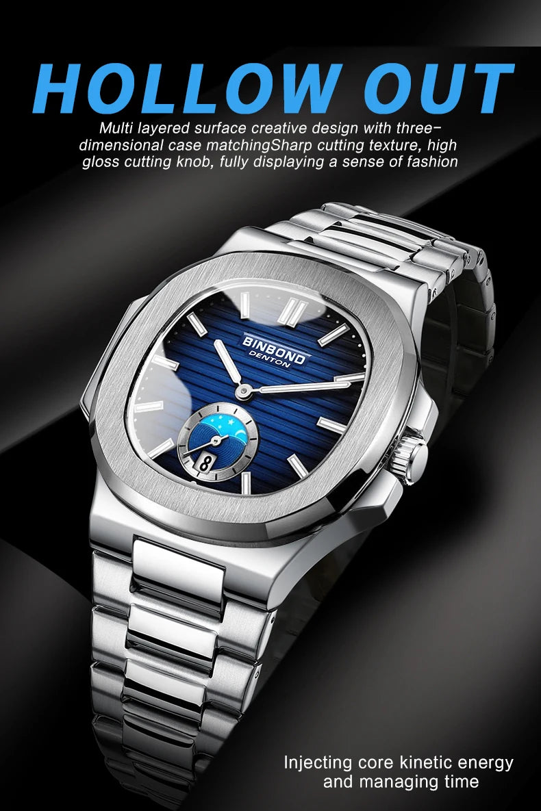 BINBOND Luxury Men Wristwatch Business Waterproof Luminous Date Man Watch Stainless Steel Men's Quartz Watches Relogio Masculino - Uknowucme