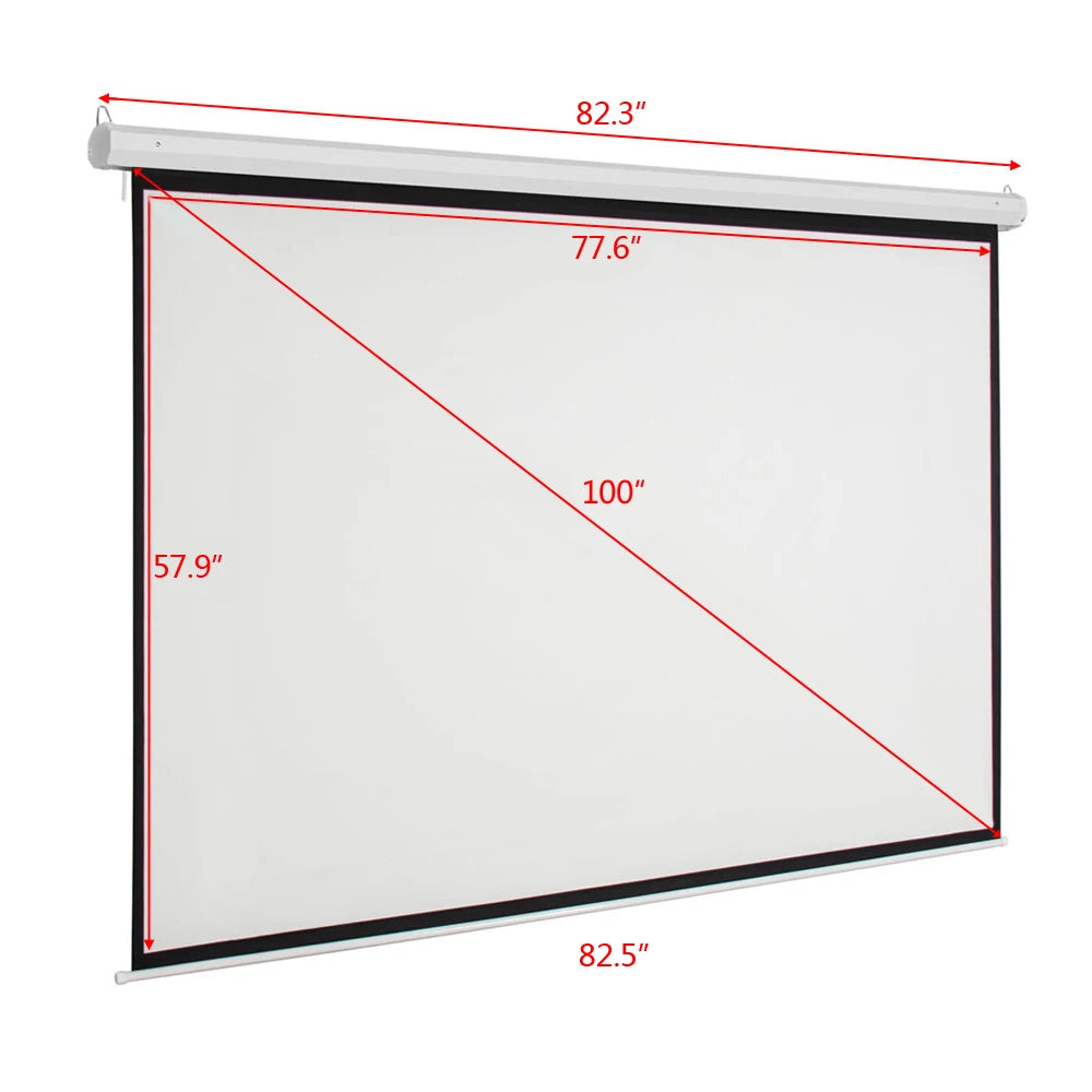 100 INCH 4:3 Manual Projector Screen for Home Theater Classroom Conference Room Projection