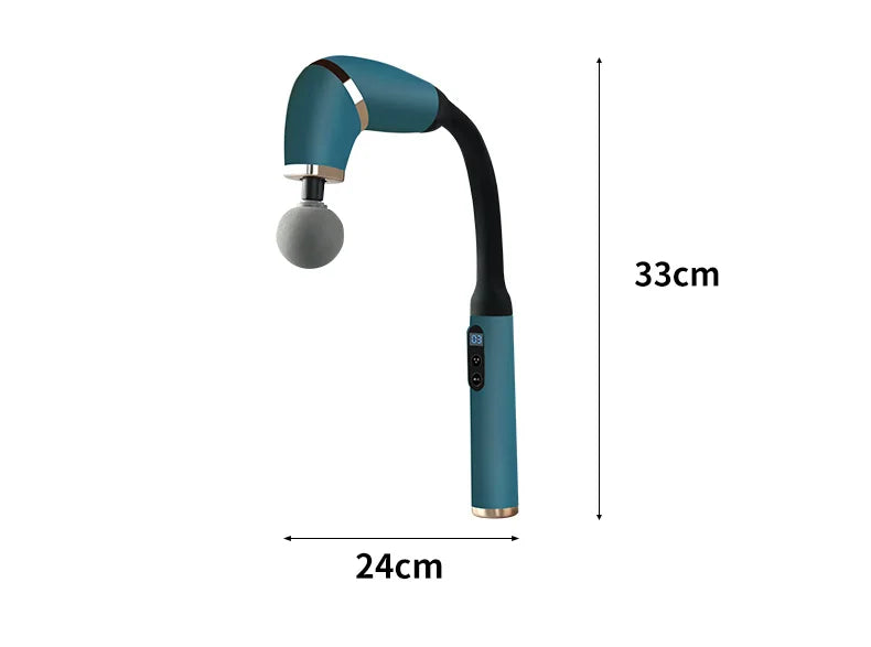 Massage Gun with Upgraded Extended Handle U-Shaped Back Massager Deep Tissue with 4 Massage Heads Fascia Gun Muscle Relaxation