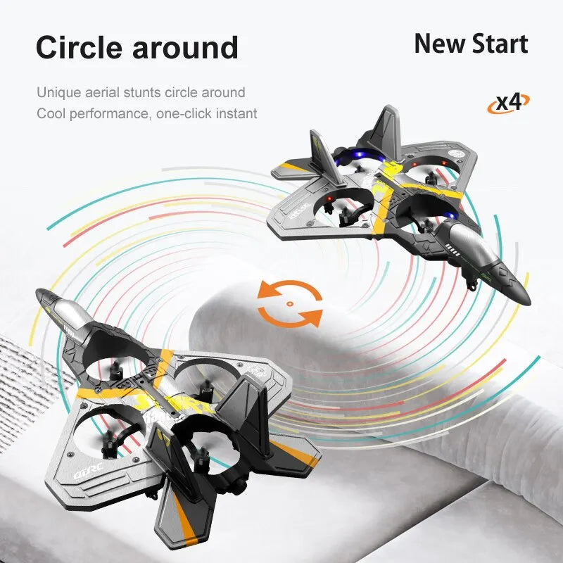 V17 RC Remote Control Airplane 2.4G Remote Control Fighter Hobby Plane Glider Airplane EPP Foam Toys RC Drone Kids Gift - Uknowucme