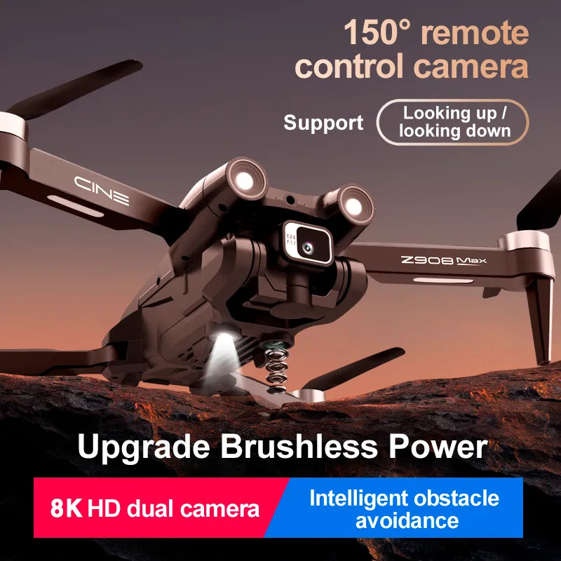 Lenovo Z908Pro Pro Max Drone 8K Profesional HD Camera Brushless Obstacle Avoidance Aerial Optical Foldable Quadcopter 5000M - Uknowucme