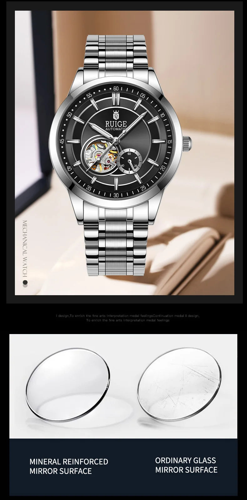 Men's Automatic Mechanical Watch - Elegant Stainless Steel, Calendar Function, Business and Leisure Style, Blue Dial and Date Wi - Uknowucme