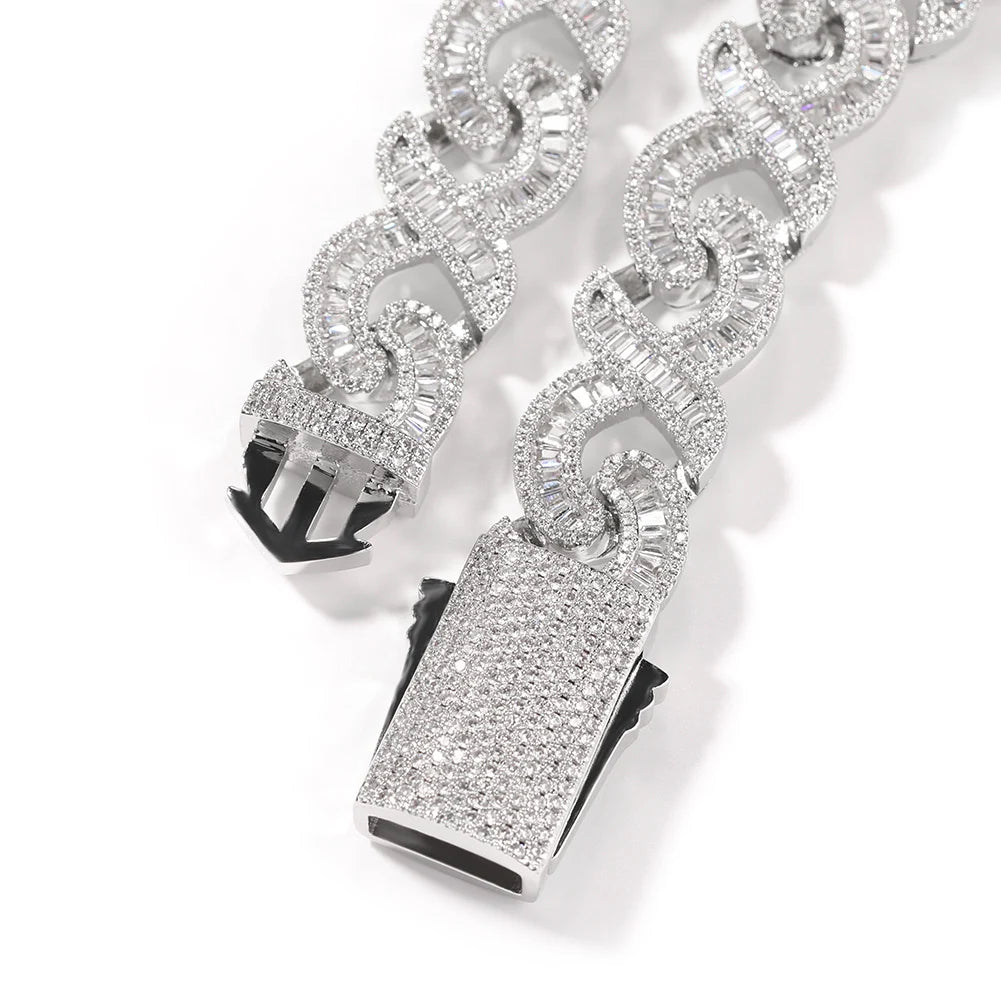 Uwin 15mm Cross Cuban Link Chain Micro Setting Square Cubic Zirconia Necklaces For Womans Man Fashion Hip Hop Jewelry Gifts - Uknowucme