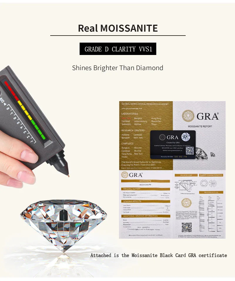 Moissanite Ring 100% Real 925 Sterling Silver Diamond Party Wedding Band Rings for Women Bridal Engagement Jewelry GRA Certified - Uknowucme