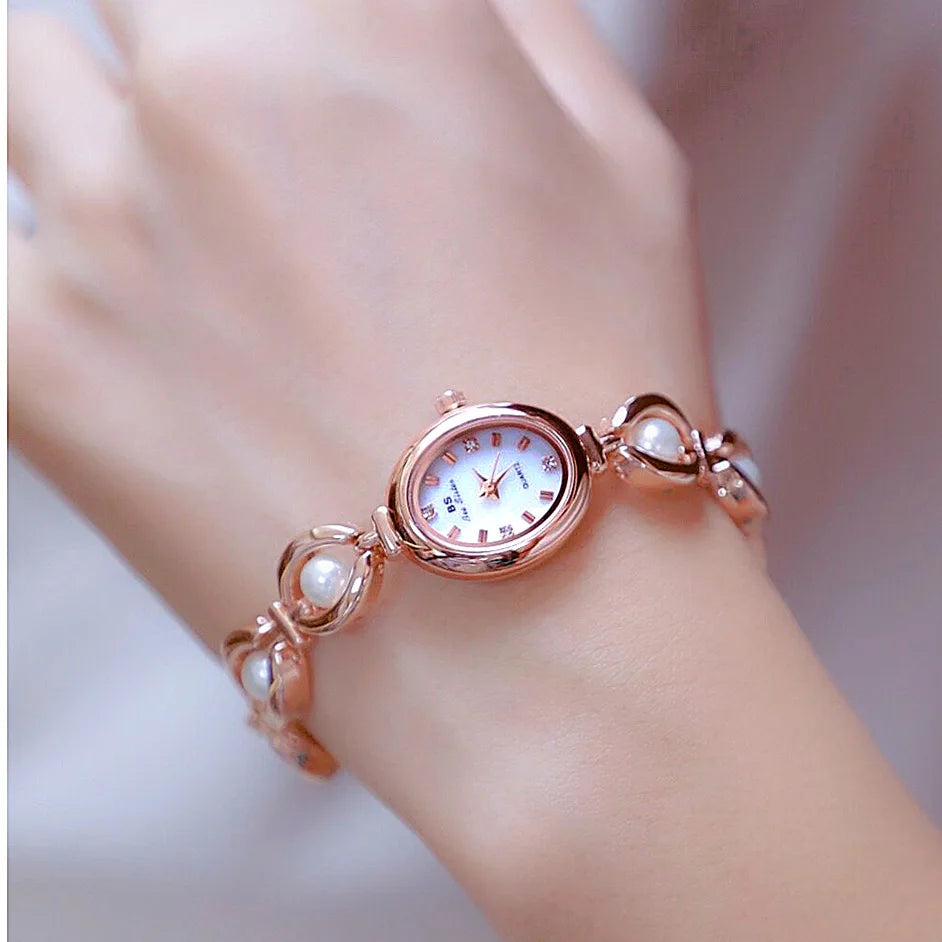UTHAI Women's Watch Brand Japanese Style Light Luxury Simple Pearl Bracelet Jewelry Waterproof Female Fashion Clock Watches Gift - Uknowucme