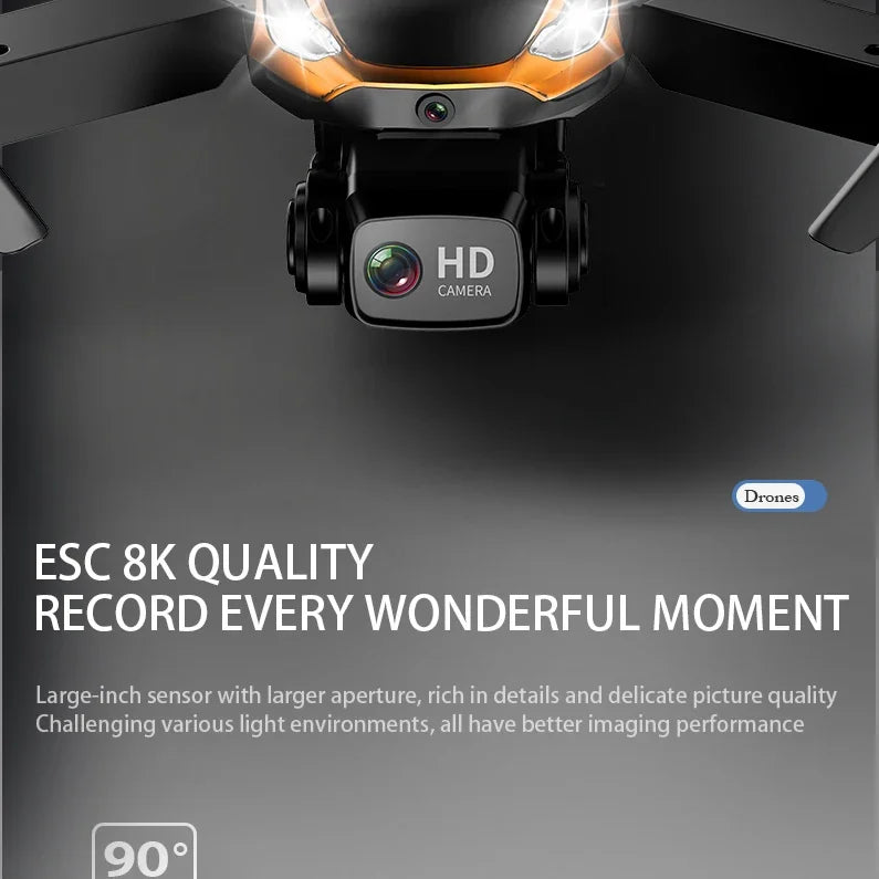 Drone Professinal 8K HD Dual Camera 5G WIFI Wide Angle Optical Flow Localization Brushless Motor RC Quadcopter - Uknowucme