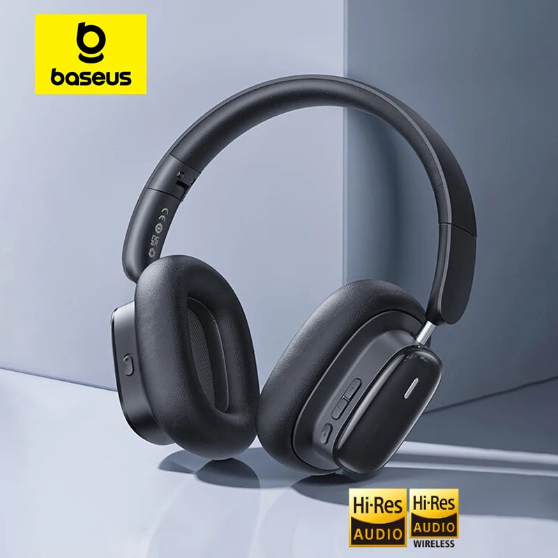 Baseus Bowie Wireless Headphone Bluetooth 5.3 38db ANC Noise Cancellation Hi-Res 3D Spatial Audio Over the Ear Headsets 100H - Uknowucme