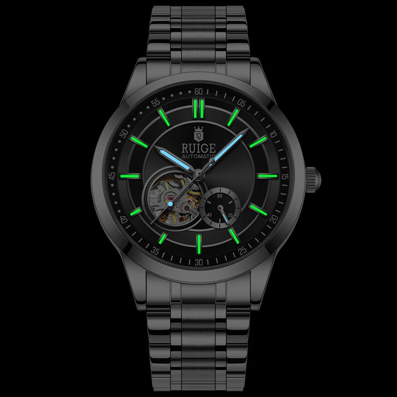 Men's Automatic Mechanical Watch - Elegant Stainless Steel, Calendar Function, Business and Leisure Style, Blue Dial and Date Wi - Uknowucme