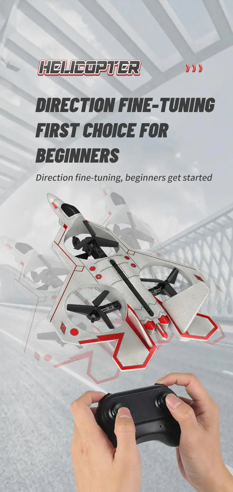 Drone Stunt Fighter Aircraft Model Four-axis Aircraft Remote Control Aircraft Foam Aircraft Roll Rotation Suspension - Uknowucme