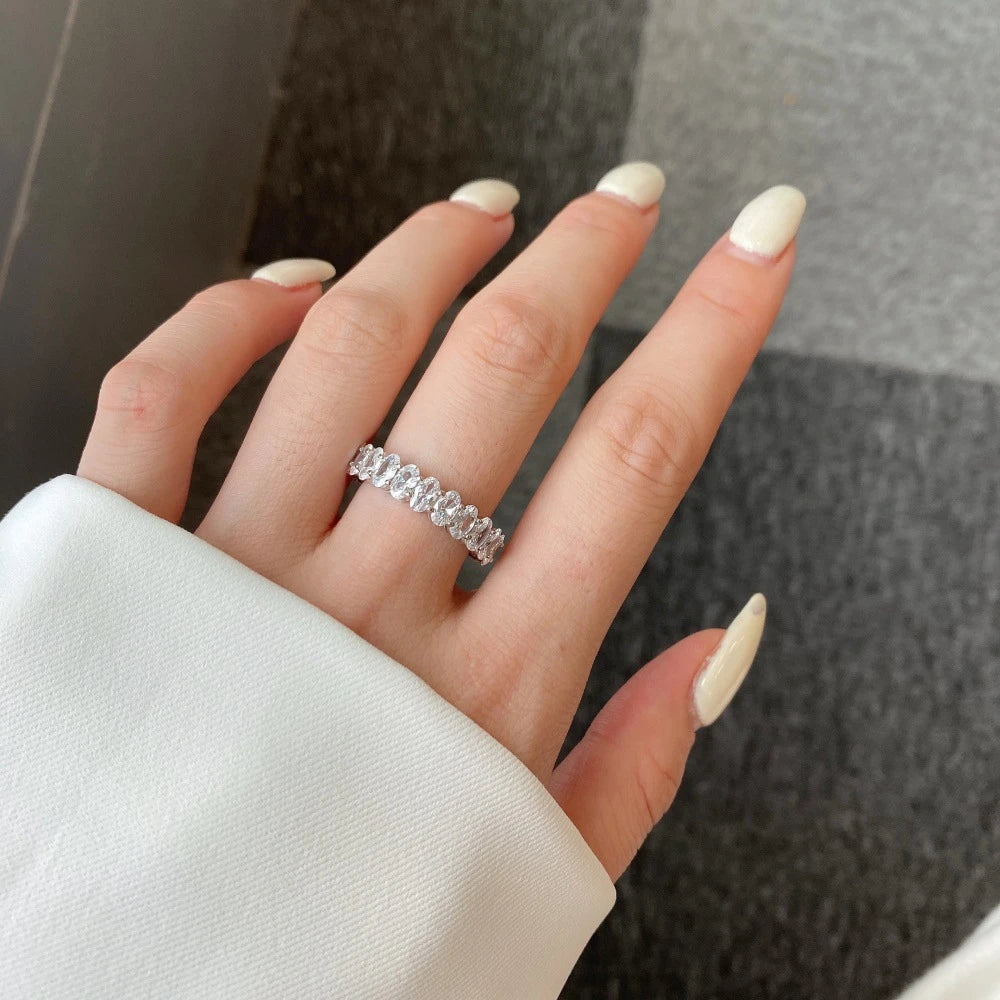 Wong Rain 100% 925 Sterling Silver Oval Heart Round Emerald Cut Lab Sapphire Gemstone Jewelry Wedding Band Row Ring Wholesale - Uknowucme