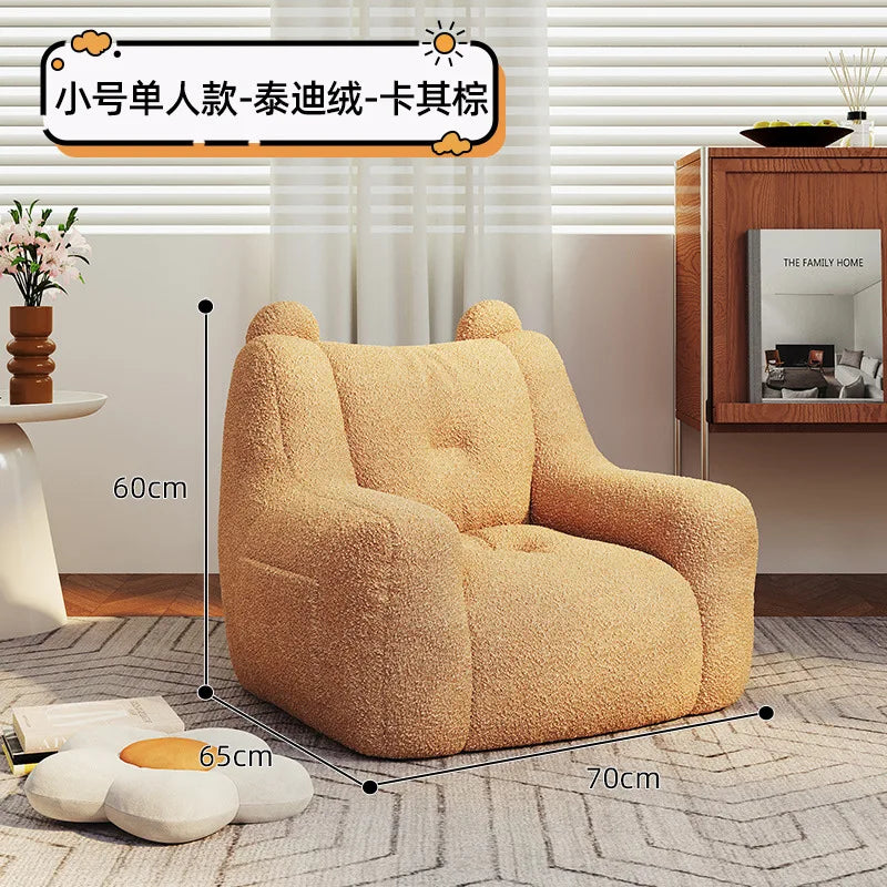 Luxury Home Fabric Living Room Curved Bean Bag Sofa Lazy Casual Balcony Floor Lounge Salas Muebles Children's Sofa