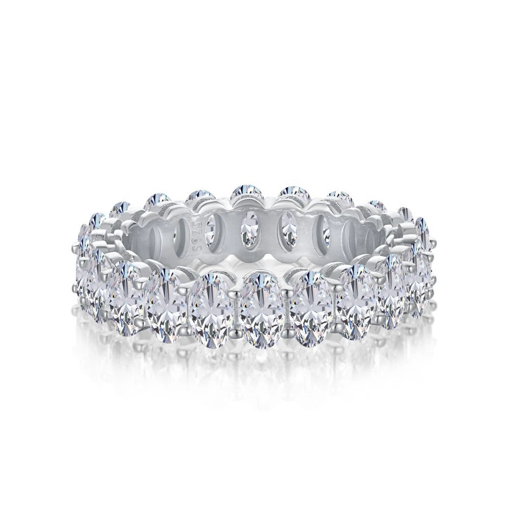 Wong Rain 100% 925 Sterling Silver Oval Heart Round Emerald Cut Lab Sapphire Gemstone Jewelry Wedding Band Row Ring Wholesale - Uknowucme