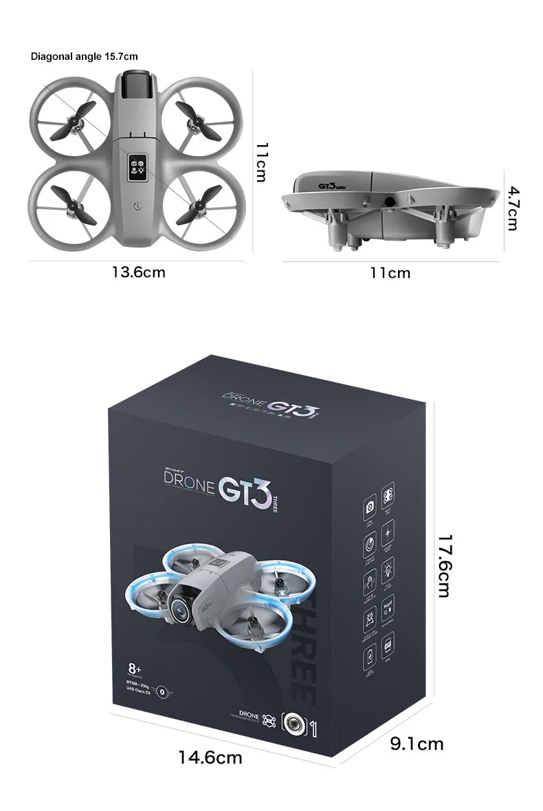 Drone Gt3 Mini Hd 4k Picture Quality Drone Obstacle Avoidance Professional Aerial Photography Aircraft Remote Control Aircraft