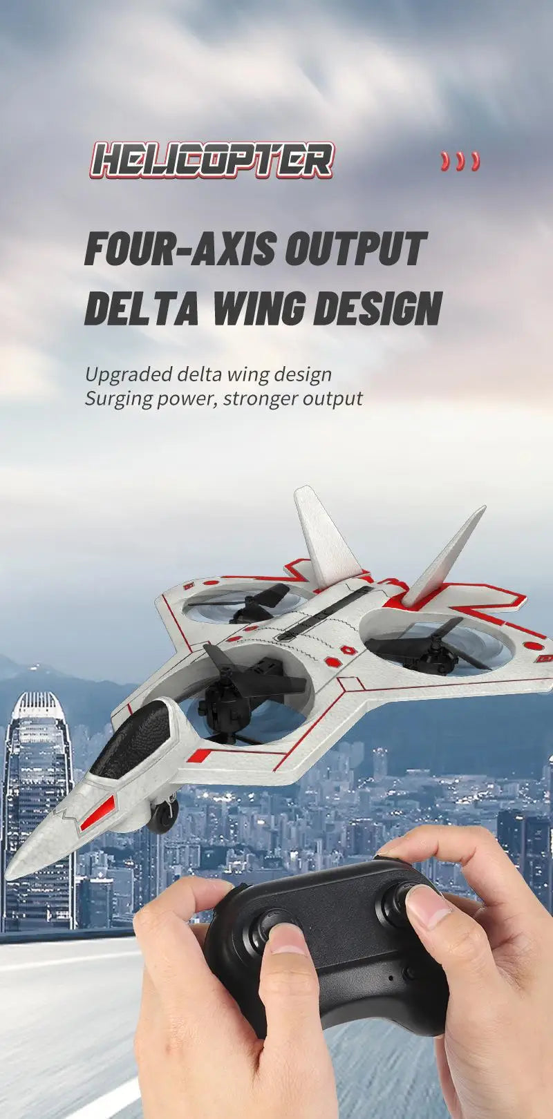 Drone Stunt Fighter Aircraft Model Four-axis Aircraft Remote Control Aircraft Foam Aircraft Roll Rotation Suspension - Uknowucme