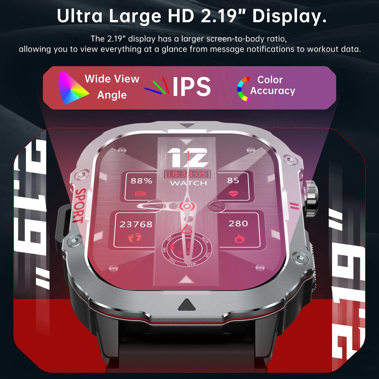 New Smart Watch Men Women  HD Screen  Route tracking BT Phone Call Sport and Health Monitor Full Touch Screen Smartwatch