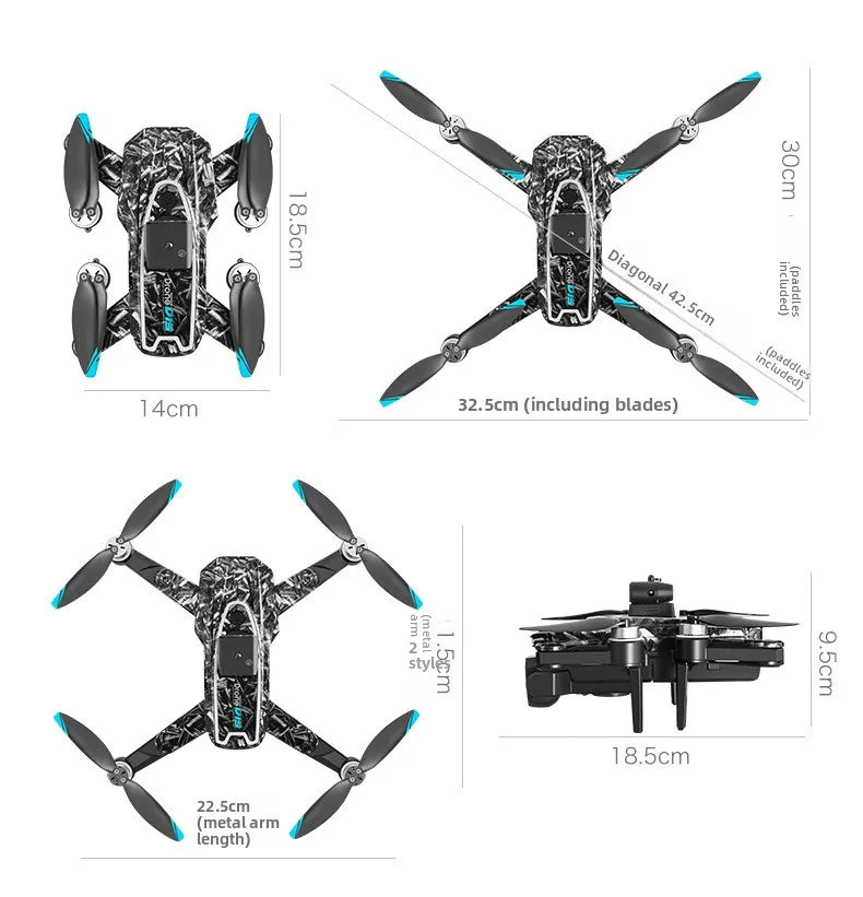 Aircraft Foreign Trade New D13 Drone with 5.6-inch Screen Control Brushless Quadcopter Obstacle Avoidance Remote-controlled - Uknowucme