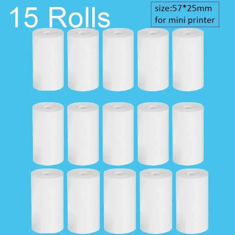 57*25mm Thermal Paper 30 Rolls White Children Camera Instant Print Kids Camera Printing Paper Replacement Accessories Parts - Uknowucme