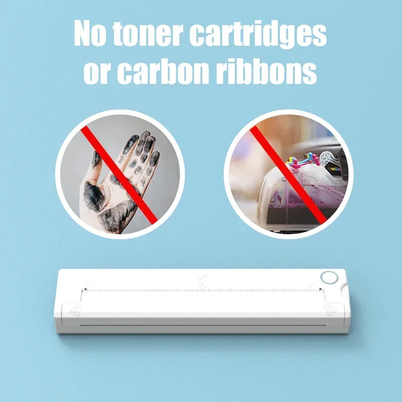 Portable A4 Thermal Printer Support 216mm With A4 Thermal Paper Portable Printers Wireless - Uknowucme