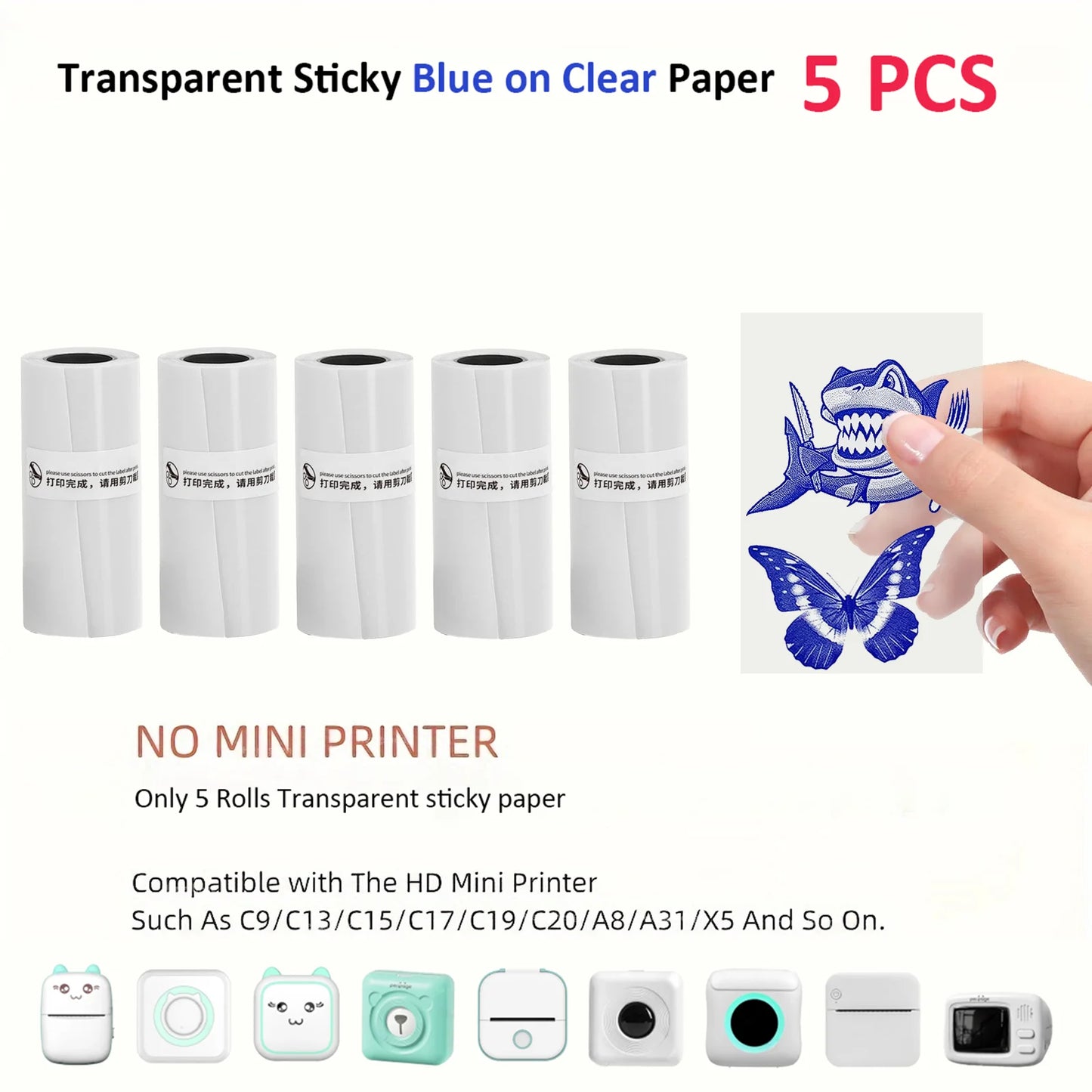 57*25mm Thermal Paper 30 Rolls White Children Camera Instant Print Kids Camera Printing Paper Replacement Accessories Parts - Uknowucme