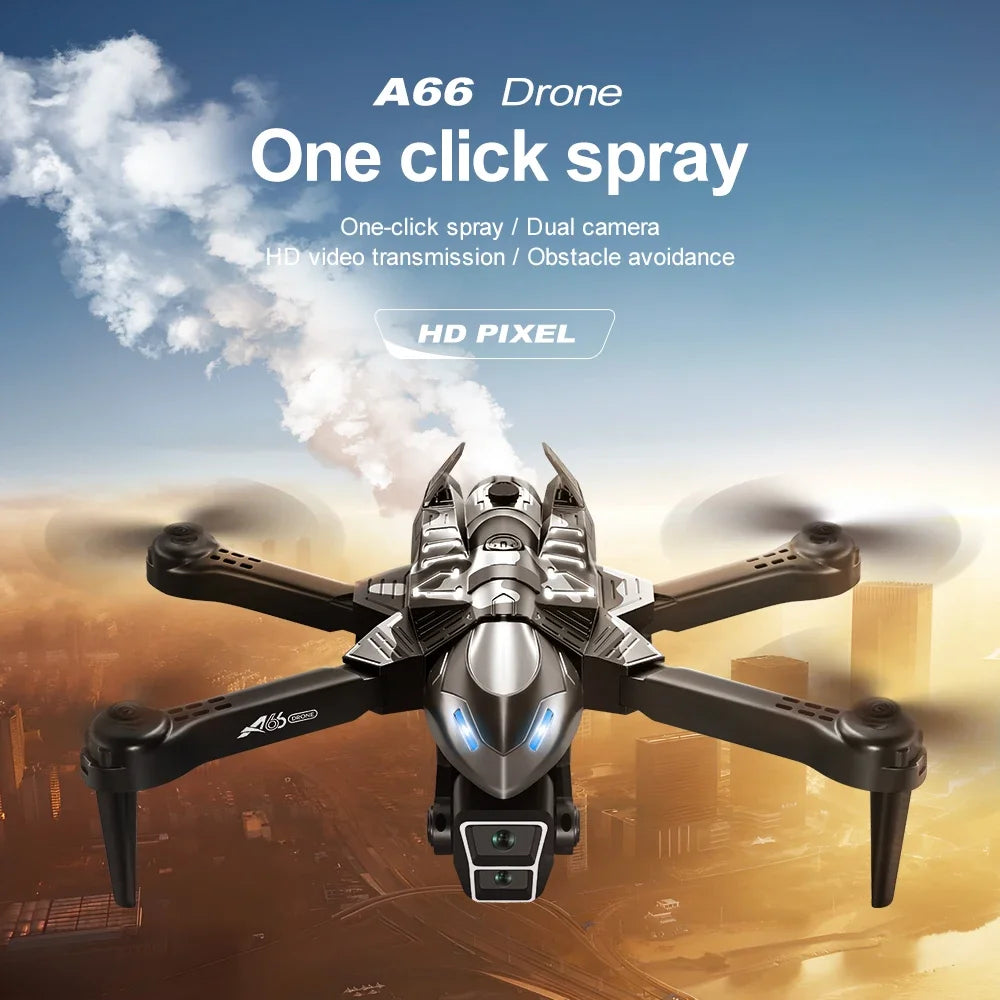 Drone Spray Fighter HD Dual Camera A66 Aerial Photography Drone Obstacle Avoidance Optical Flow with WIFI Signal Headless Mode - Uknowucme